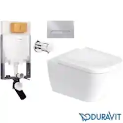 Duravit - Duravit Happy D.2 Rimless Kanalsız Asma Klozet + Duravit Gömme Rezervuar Seti