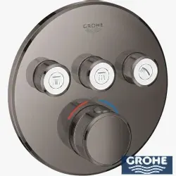 Grohe - Grohe Grohtherm SmartControl Ankastre Termostatik Banyo/Duş Bataryası (Sıva Üstü Grubu), 3 Yollu, Sert Grafit