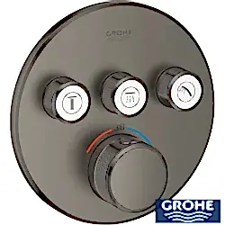 Grohe - Grohe Grohtherm SmartControl Ankastre Termostatik Banyo/Duş Bataryası (Sıva Üstü Grubu), 3 Yollu, Fırçalı Sert Grafit