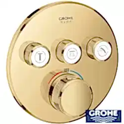 Grohe - Grohe Grohtherm SmartControl Ankastre Termostatik Banyo/Duş Bataryası (Sıva Üstü Grubu), 3 Yollu, Altın