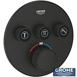 Grohe - Grohe Grohtherm SmartControl Ankastre Termostatik Banyo/Duş Bataryası (Sıva Üstü Grubu), 3 Yollu, Hayalet Siyah