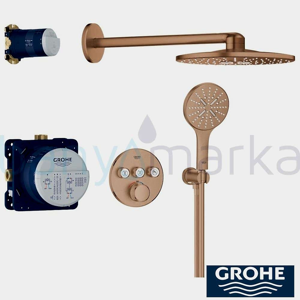 Grohe Fırçalı Bakır Ankastre Batarya Kombini (1)